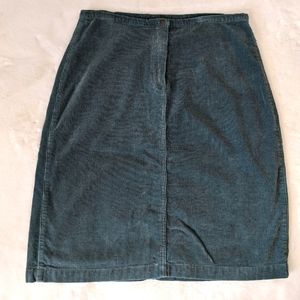 Woolrich teal corduroy A-line midi skirt